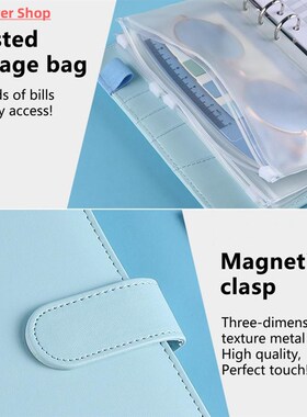 1 Set Budget Book Loose Leaf Multi-use Faux Leather Money Sa