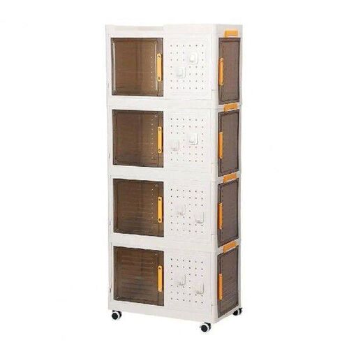 Foldable Storage Bins, Storage Box with Lids 4-Layer,