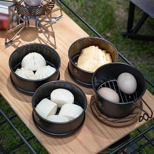 Outdoor Steamer Steamed Dumplings Stainless Steel Ti-plated