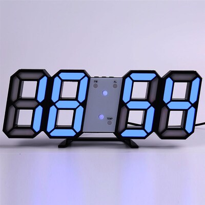 LED Digital Wall Clock Alarm Date Temperature Automatic Back