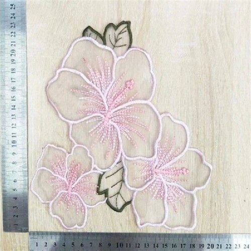 Embroidery Leaf Flower Applique Sew on Clothing Patches For