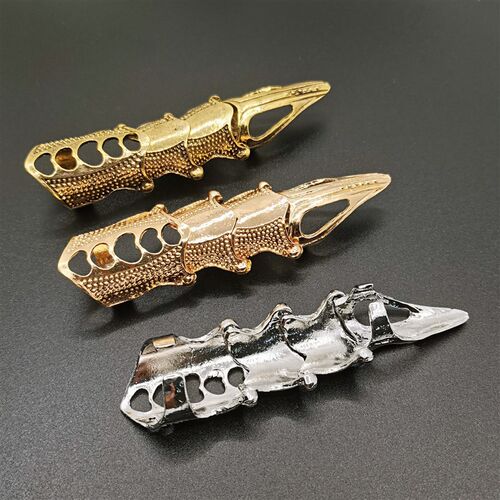 Imixlot Punk Ring Rock Scroll Joint Armor Knuckle Metal Full