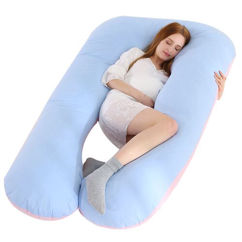 Large U-shaped Straight Pillow For Pregnant Women Pure Cotto
