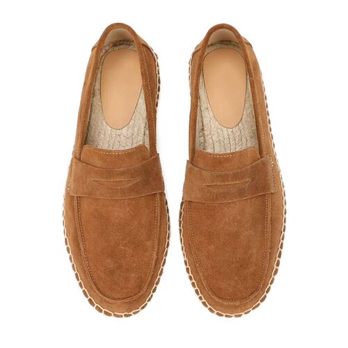 Men Jute Epadrille Slip on Loafer Cow Suede Leather Caual S