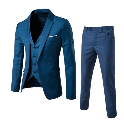 Suit men's three piece suit casual solid color small sui