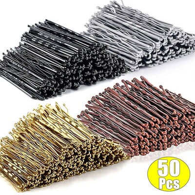 50/60pcs Simple Black Hair Clips For Girls Bobby Pins Invisi