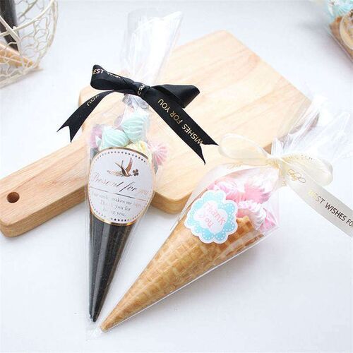 50/100pcs triangle Gift Bags Cones Transprant Plastic Bag Ca