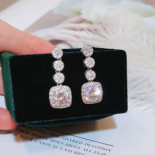 New Geometric Square Microset Full Diamond Earring Glamorous