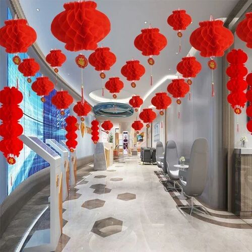 10pcs Chinese New Year Decoration Red Lantern Newyear Dragon
