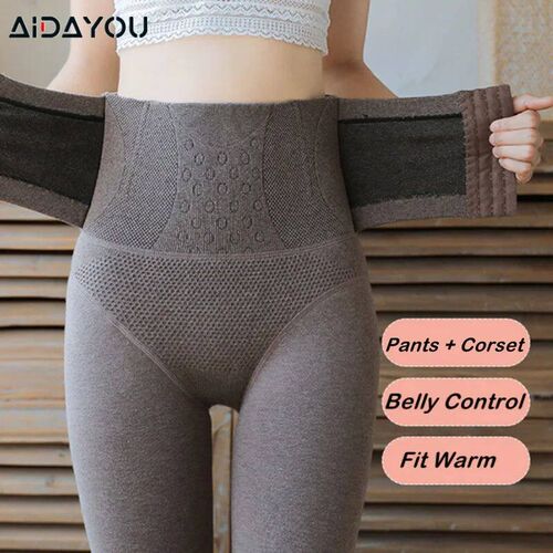 High Waisted Leggings With Corset Double Warm Butt Lifting T