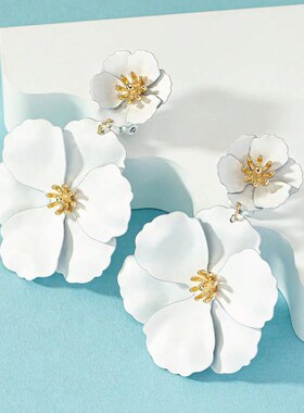 Vintage Long Colorful Flower Spray Multilayered Creative Ear