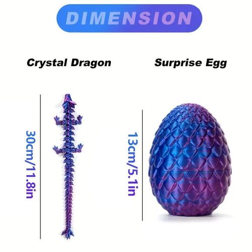 3D Printed Gem Articulated Dragon Rotatable 3D Dragon Toy My