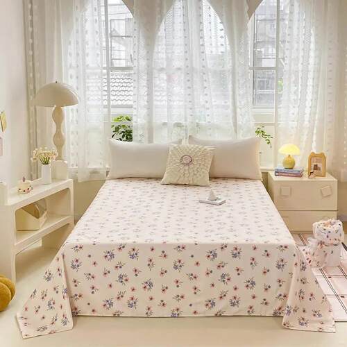 Soft Bed Flat Sheet Bedsheet Bedcover Linen Bedspread cloth