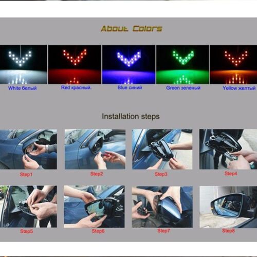 Car rearview mirror turn signal hidden LED turn indicator 14