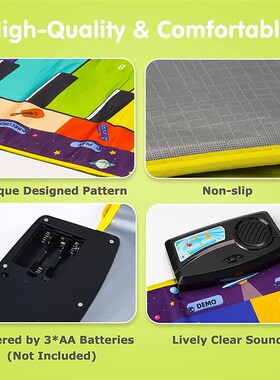 110x36cm Musical Piano Mat for Kids Toddlers Keyboard with 8