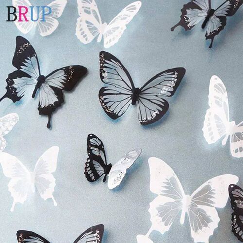 New 18pcs/lot Crystal Butterflies 3d Wall er Beautiful Butte