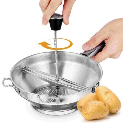 Potato Masher Ricer Press Steel Stainless Garlic Tool Fruit