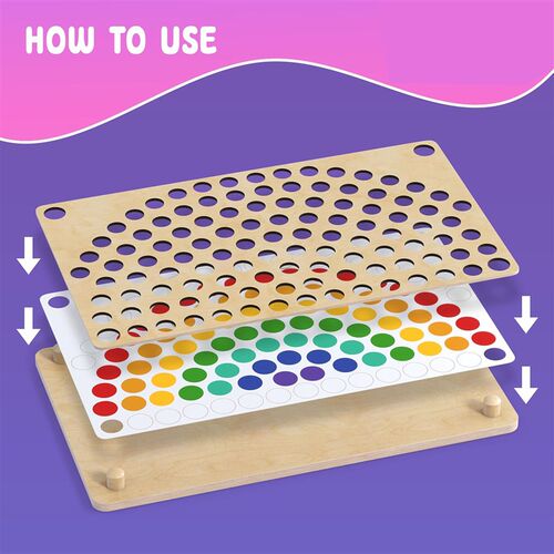 colour sorting game Wooden peg Board Bead Game Learning toys
