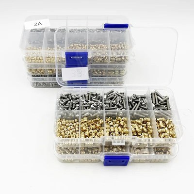 Brass Insert Nut and Screw Assortment Kit 260-500pcs M2 M3 M