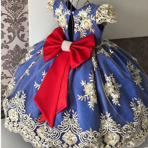 Girls Dress Elegant New Year Princess Children Party Dress W