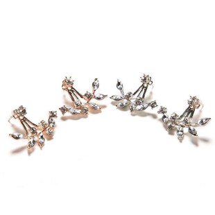 For Sliver Earings Earring Gold Stud Leaf Pair Women