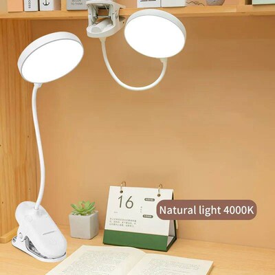 Table Lamp USB Rechargeable Desk Lamp With Clip Bed Reading