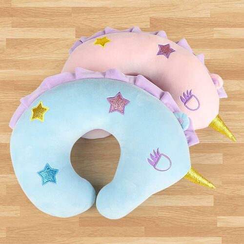 Cartoon Unicorn U-shaped Pillow Travel Nap Head and Neck Off