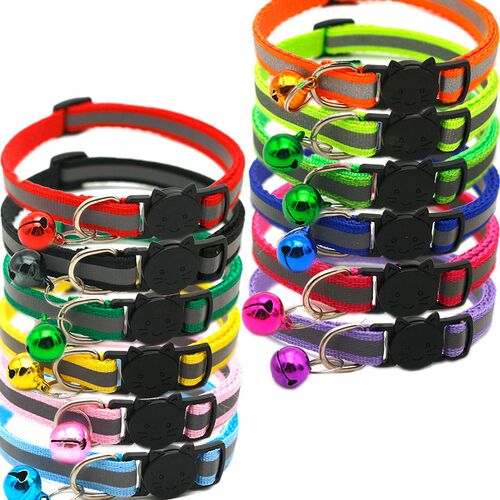 10Pcs Wholesale Collars for Cat Collar With Bell Adjustable