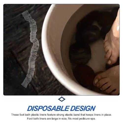 100 Pcs Pedicure Liners for Foot Bath Plastic Packaging