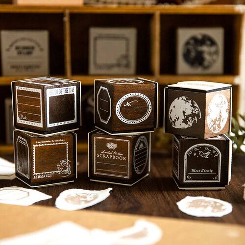 Yoofun 3-sided Decoration Stamp Retro Wooden Rubber Stamps f