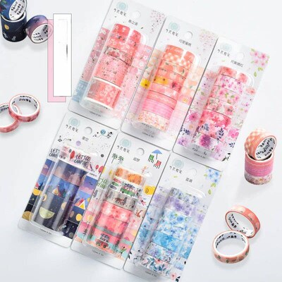 Kawaii Fresh Japanese Style Flowers Washi Tape Set Scrabooki
