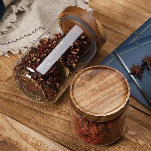 Glass Airtight Kitchen Storage Jar Sealed Food Container Gra