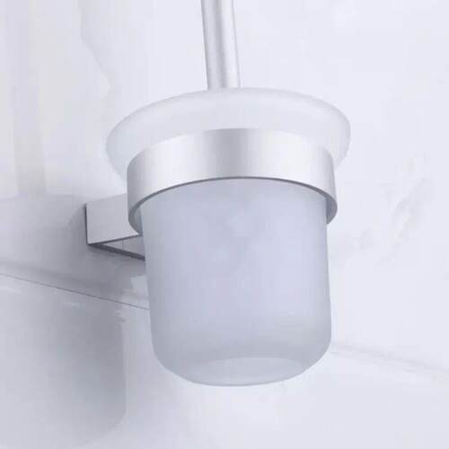 Space Aluminum Toilet Brush Holders Wall Mounted, Sliver Toi