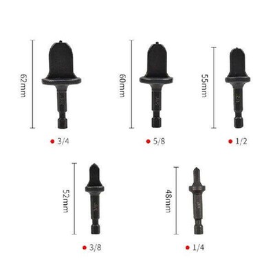 5Pcs Flaring Tool Copper Pipe Electric Reamer Air