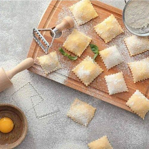 Ravioli Pasta Cutter Set, Ravioli Stamp Maker with Wooden