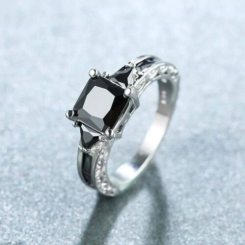 cate Silver Color rendy Ring for Women Elegant Princess Cut