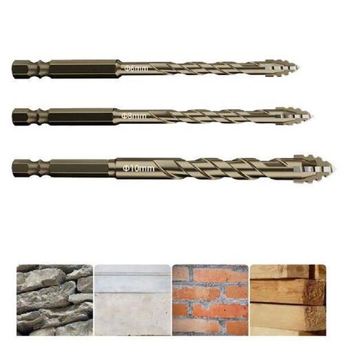Eccentric Design Drill Bit Set of 3 Perfect Tools for
