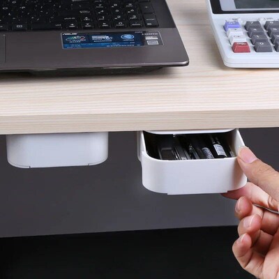 Hidden Storage Box In Table Self Stick Table Storage Drawer