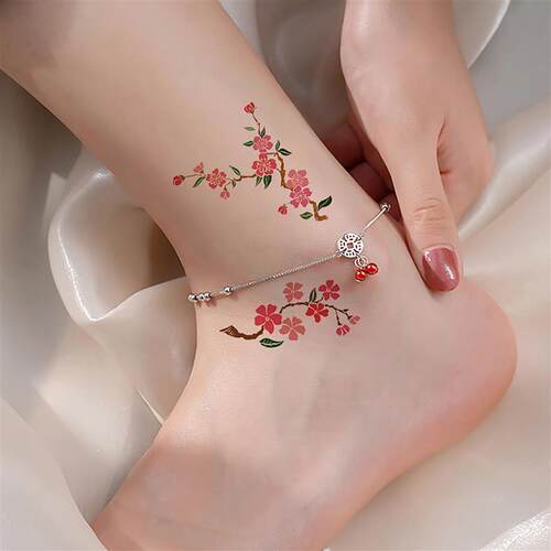 30Pcs cherry blossom petal temporary tattoo stickers for wom