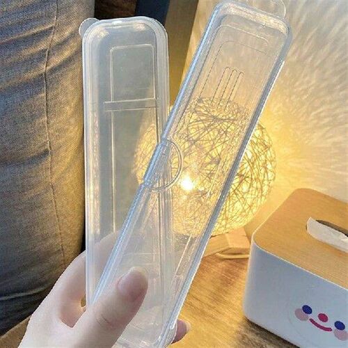 1Pc Transparent Rectangle Nails Brush Storage Box Buffer