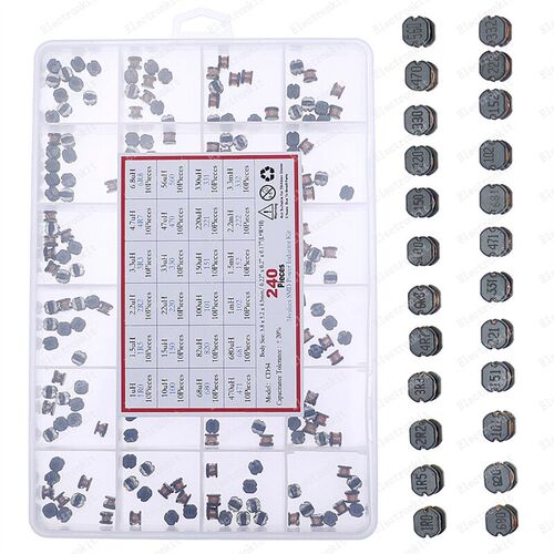 240pcs 24value CD54 SMD Power Inductance Box kit 2.2/3.3/4.7