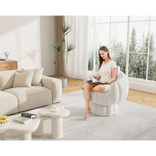 Mid Century Modern 360 Degree Barrel Swivel Accent Sofa Chai
