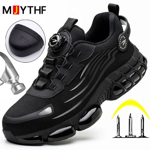 Rotating Button New Safety Shoes Men Anti-smash Anti-punctur