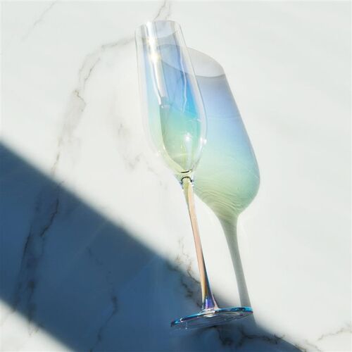 Japan rainbow champagne glass sparkling glass seven-color cr