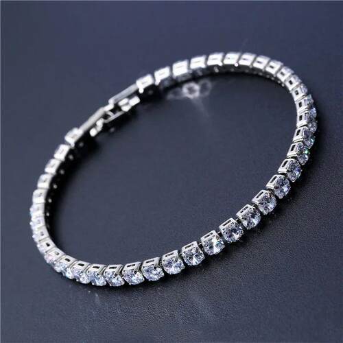 Luxury Hiphop Iced Out  4mm Cubic Zirconia Crystal Tennis