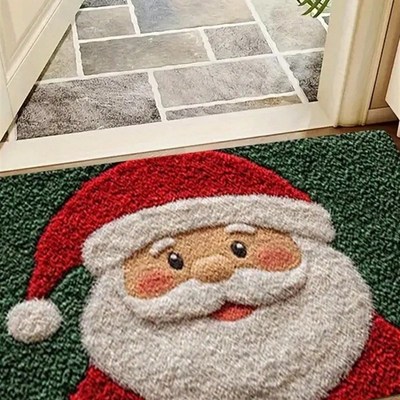 Christmas Door Mat Santa Claus Outdoor indoor Decor Foot Mat