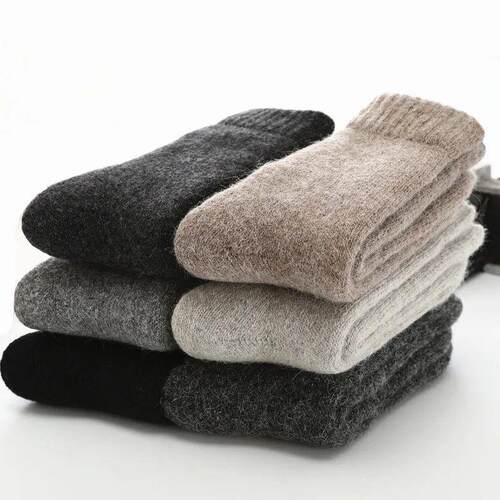 Socks Men Super Thicker Solid Sock Merino Wool Rabbit Socks
