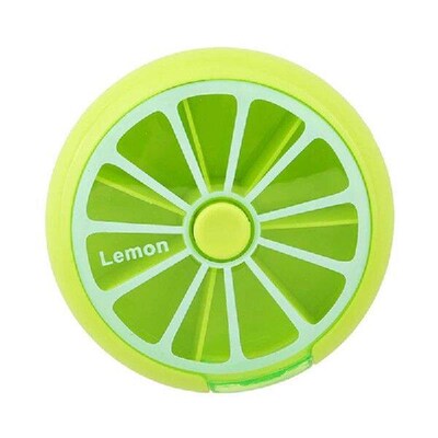 Portable Pill Box Weekly Rotating Split Fruit Points Drug