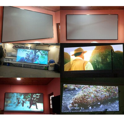 简易金属抗光投影仪幕布120寸16:9高清电影银幕 projector screen