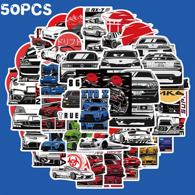 25/50PCS JDM Retrofit Racing Car Graffiti ers Laptop Guitar